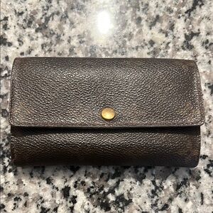 Authentic LOUIS VUITTON Monogram Porte Tresor Zip